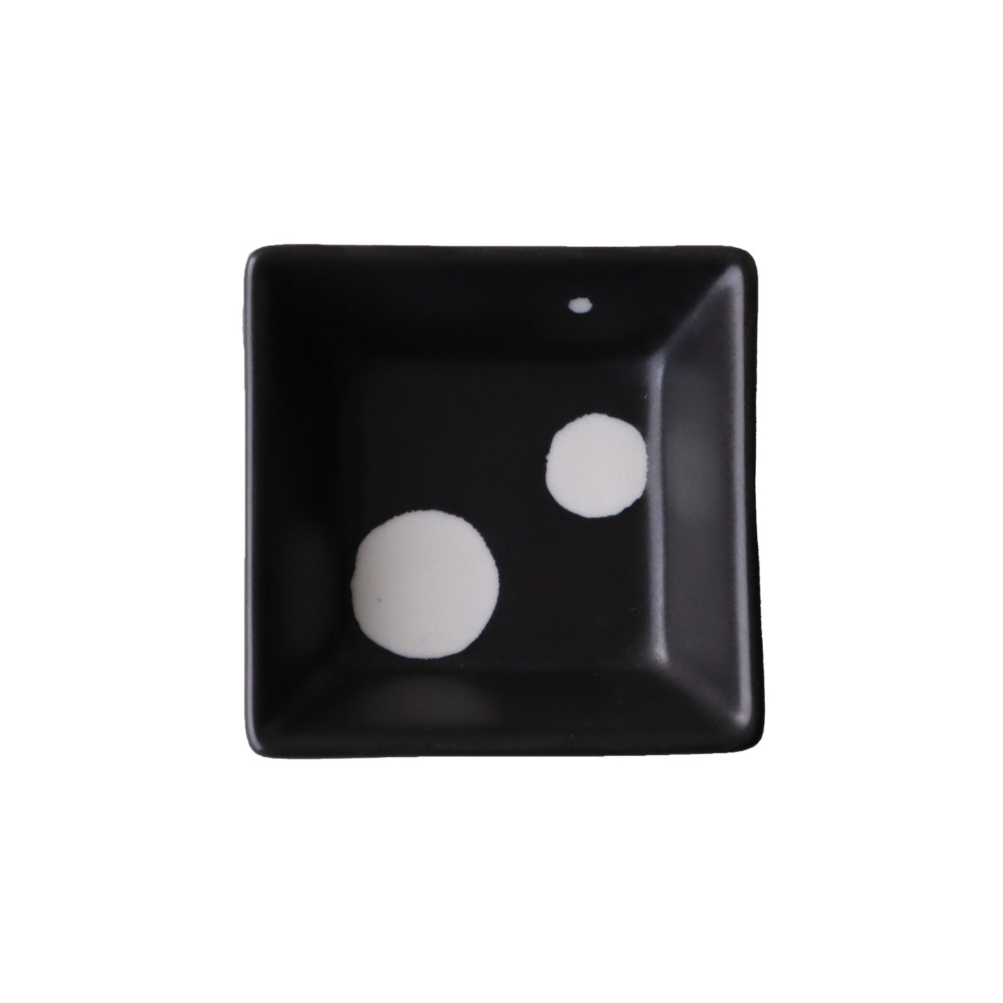 Japanese modern Kakutsu black glazed polka-dot