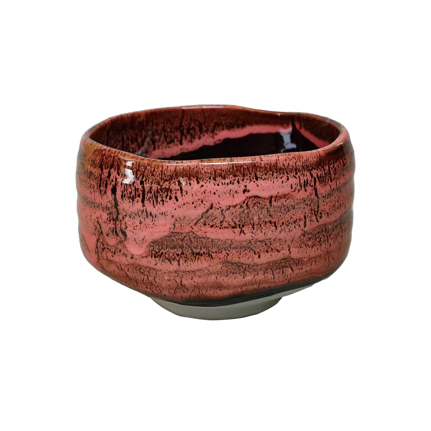 Ame-glazed red sink matcha kettle
