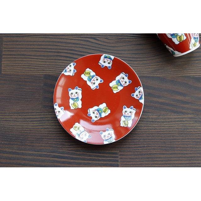 Small Plate (KUTANI Ware / MANEKI NEKO) - ECI Online store│One dollar 100 yen shop