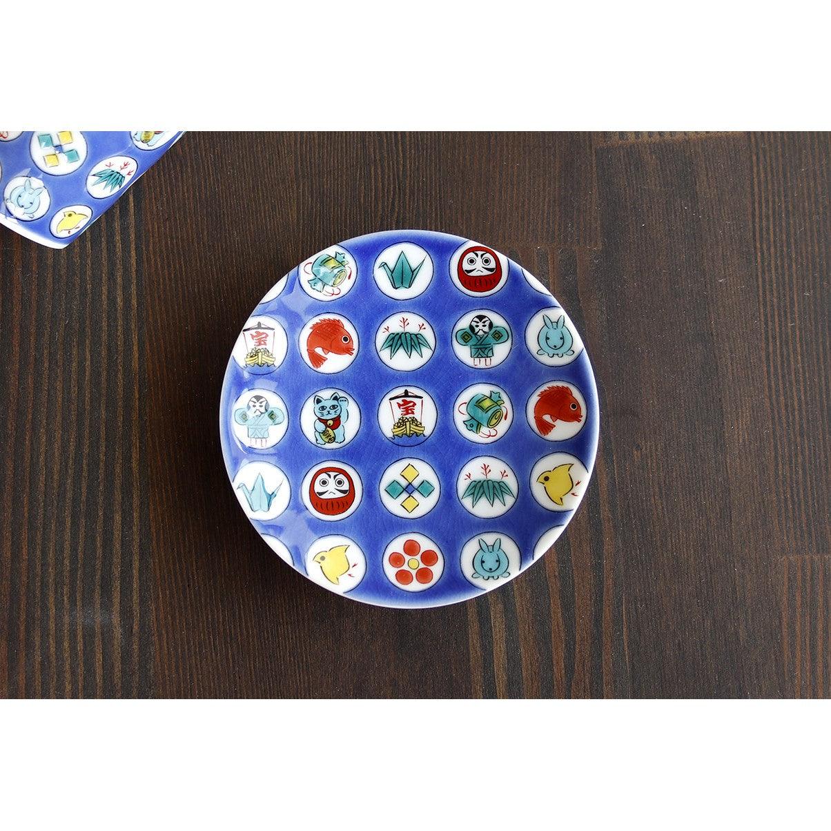 Small Plate (KUTANI Ware / MARUMON TAKARAMON) - ECI Online store│One dollar 100 yen shop