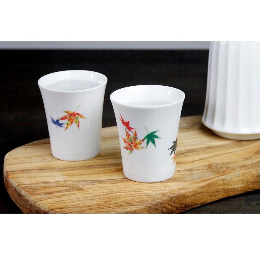 Cup (White / Small / Autumn Leaves / 1pc / with Box) - ECI Online store│One dollar 100 yen shop