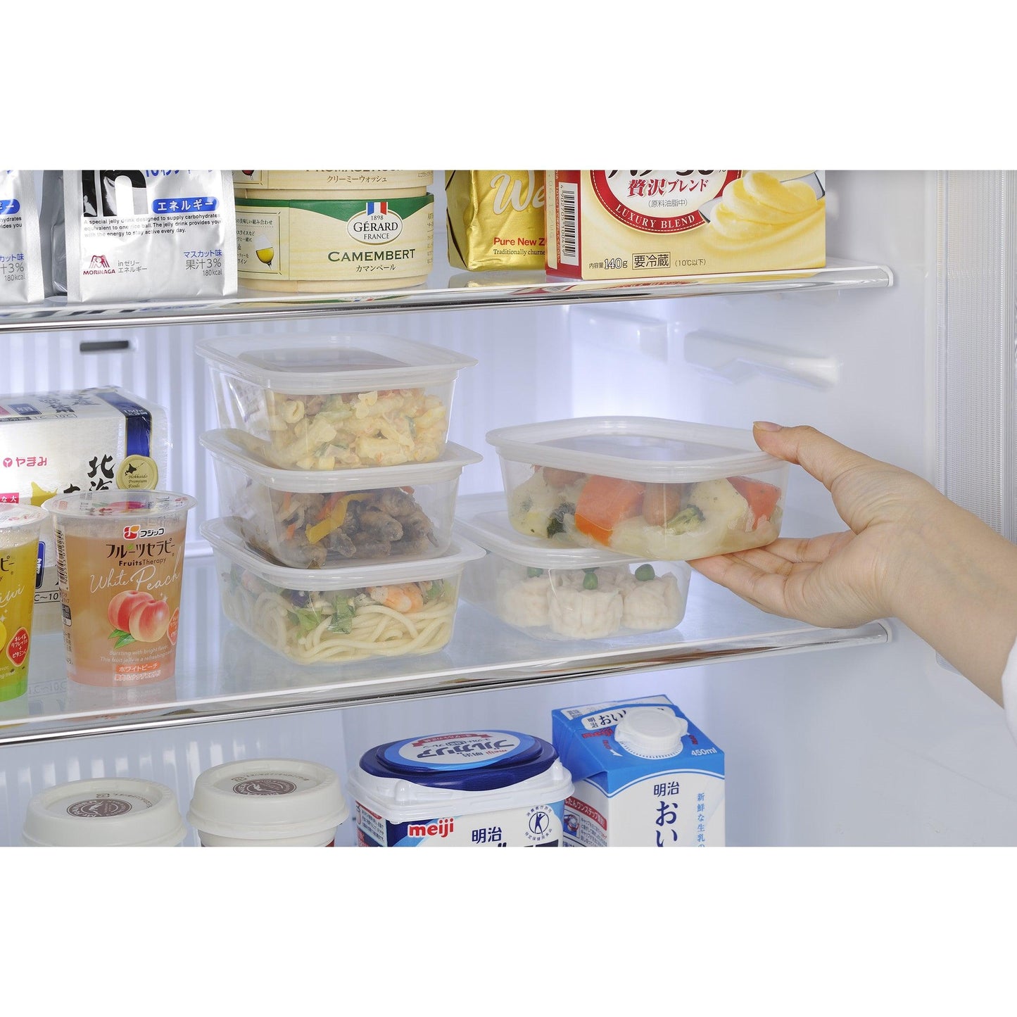 Food container (Rectangle / Clear white / 400ml * 2P) - ECI Online store│One dollar 100 yen shop