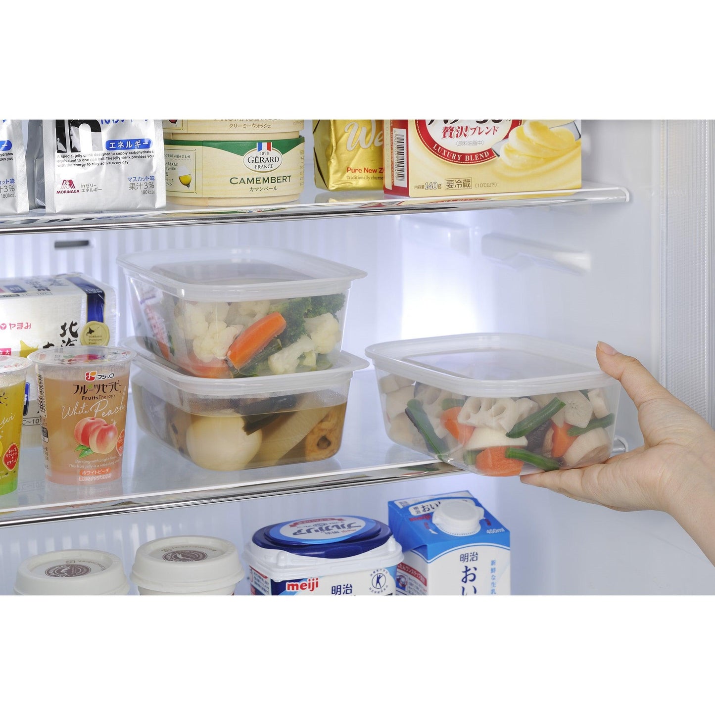 Food container (Square / 850ml / Clear White) - ECI Online store│One dollar 100 yen shop