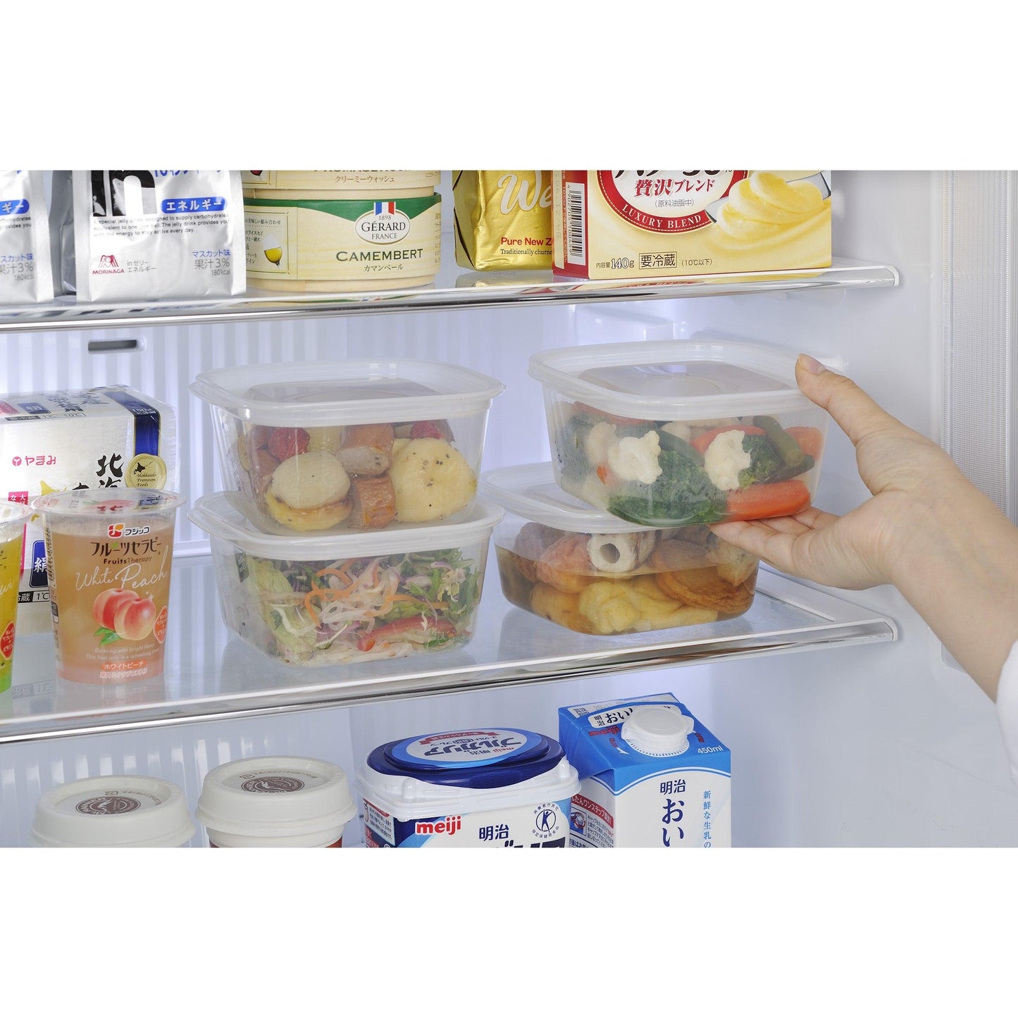 Food container (Square / 630ml / Clear White) - ECI Online store│One dollar 100 yen shop