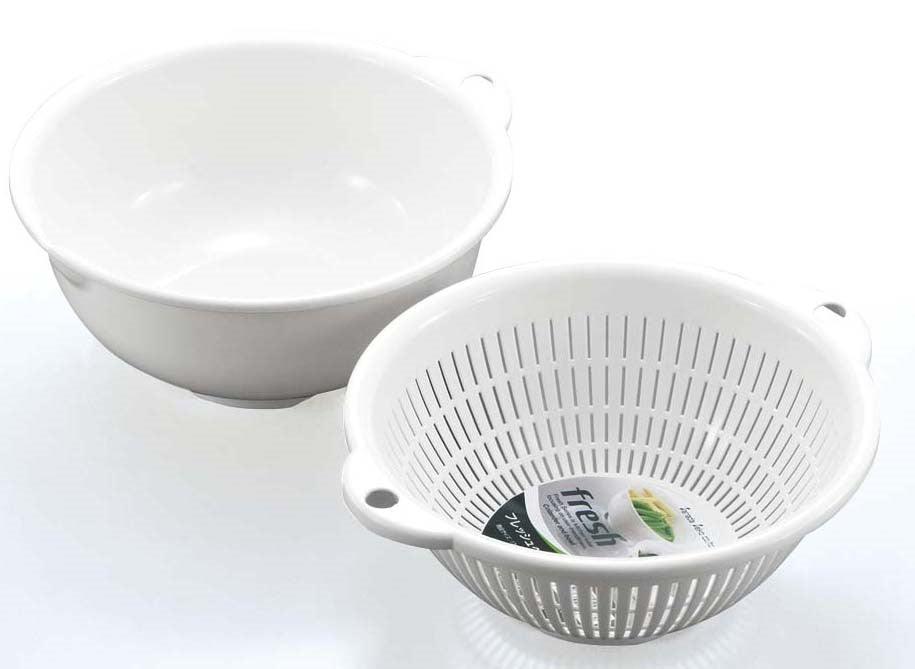 Bowl & Sieve White DIA 17.9 * 19.5 * 8.6cm - ECI Online store│One dollar 100 yen shop