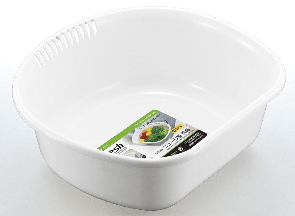 Wash-Tub (D-Shaped / White / 32.7 * 29.8 * 11.7cm) - ECI Online store│One dollar 100 yen shop
