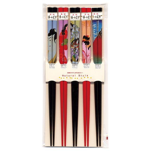 Chopsticks (Ukiyo-e / 5p) - ECI Online store│One dollar 100 yen shop