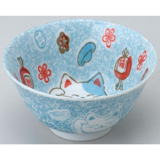 Manekineko Blue 13.3cm Donburi Bowl - ECI Online store│One dollar 100 yen shop