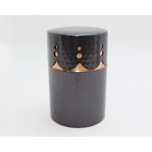 Pure copper black finish fretwork Tea Canister