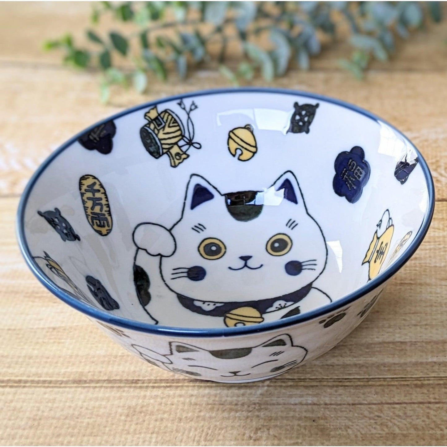 Bowls (Waving cat (for good luck) / Navy 48) - ECI Online store│One dollar 100 yen shop