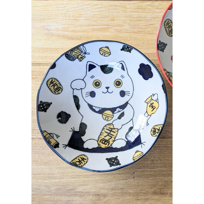 Plates (Waving cat (for good luck) / Navy 8) - ECI Online store│One dollar 100 yen shop