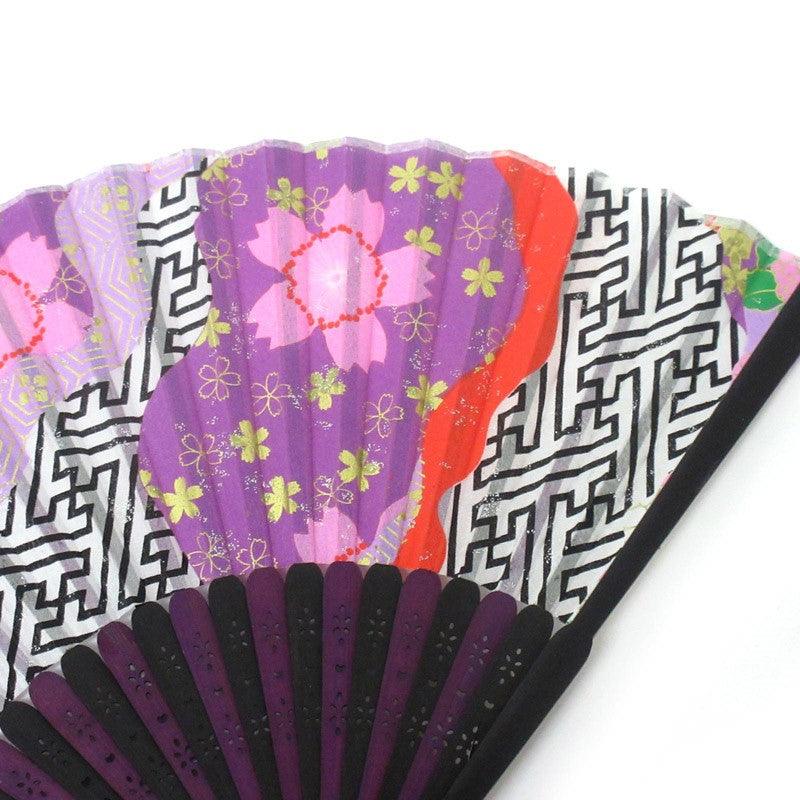 Japanese fan (2-color silk fan /Japanese traditional patterned) - ECI Online store│One dollar 100 yen shop