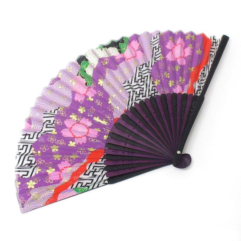 Japanese fan (2-color silk fan /Japanese traditional patterned) - ECI Online store│One dollar 100 yen shop