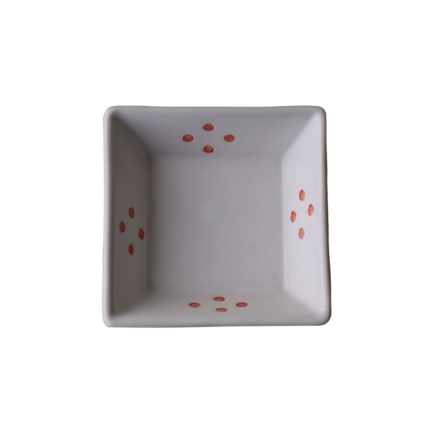 Japanese modern Kakutsu Kakotsuki white mat with red dots