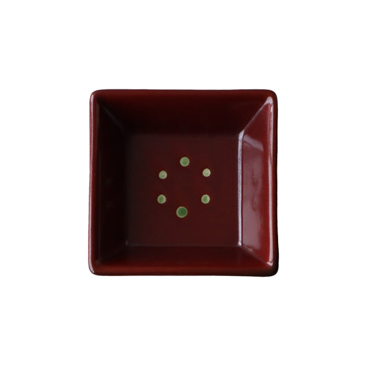 Japanese modern square small vase with six iron sand patterns