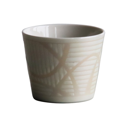 Syoji Soba Cup with a curved pattern