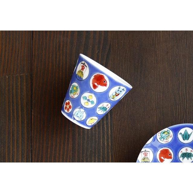 Sake Cup (KUTANI Ware / MARUMON TAKARAMON) - ECI Online store│One dollar 100 yen shop