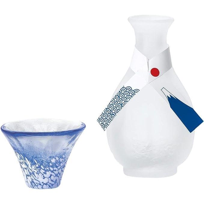 Sake Cup Set (Mt.Fuji Collection / Blue and Bottle)