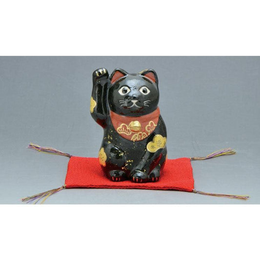 Ornament (Manekineko; beckoning cat /Black)