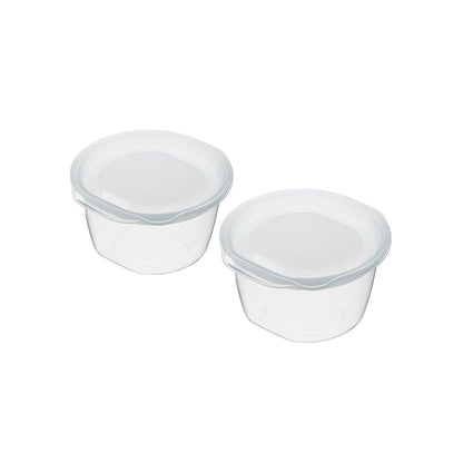 Food container (One rice bowl size / 2P set / White * transparent) - ECI Online store│One dollar 100 yen shop