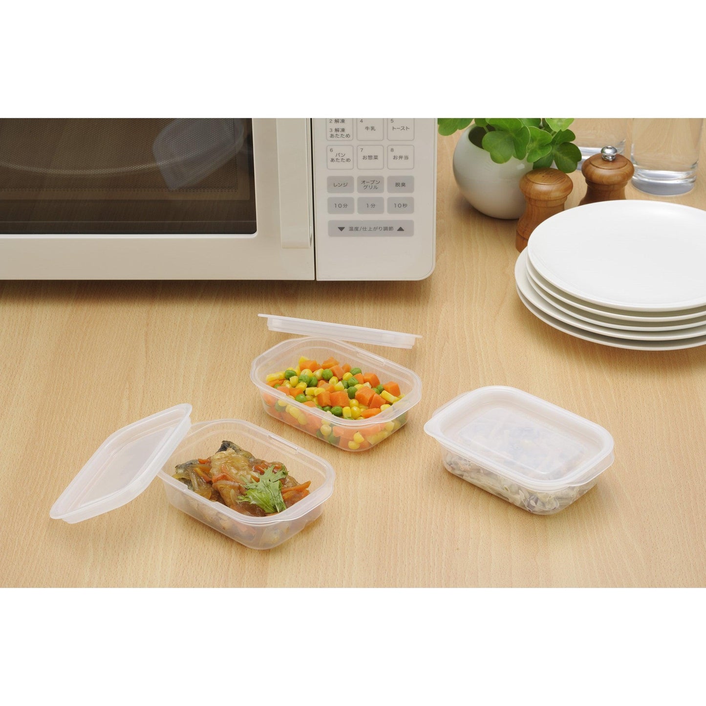 Food container (140ml / 3P set / White * transparent) - ECI Online store│One dollar 100 yen shop