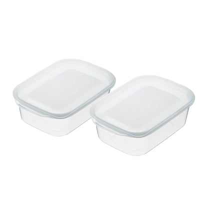 Food container (Rectangle / Clear white / 400ml * 2P)