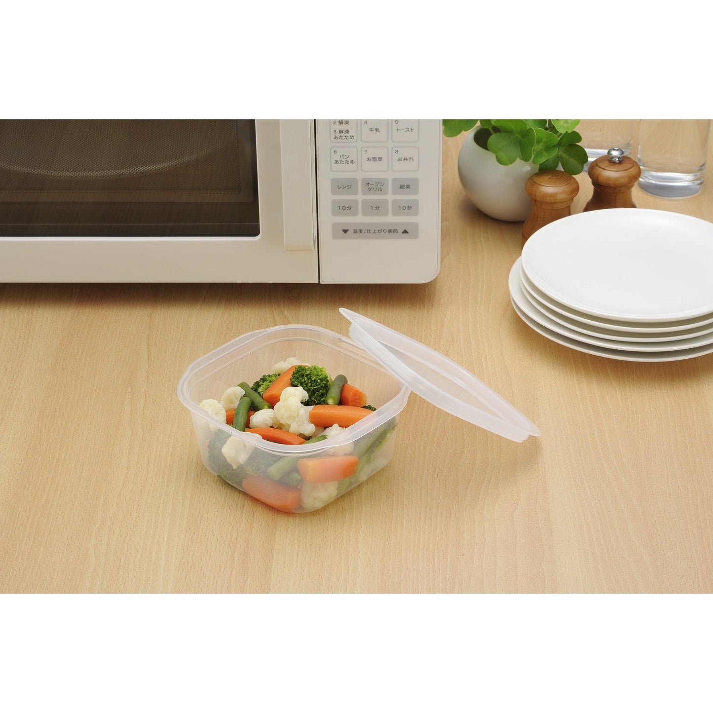 Food container (Square / 630ml / Clear White)