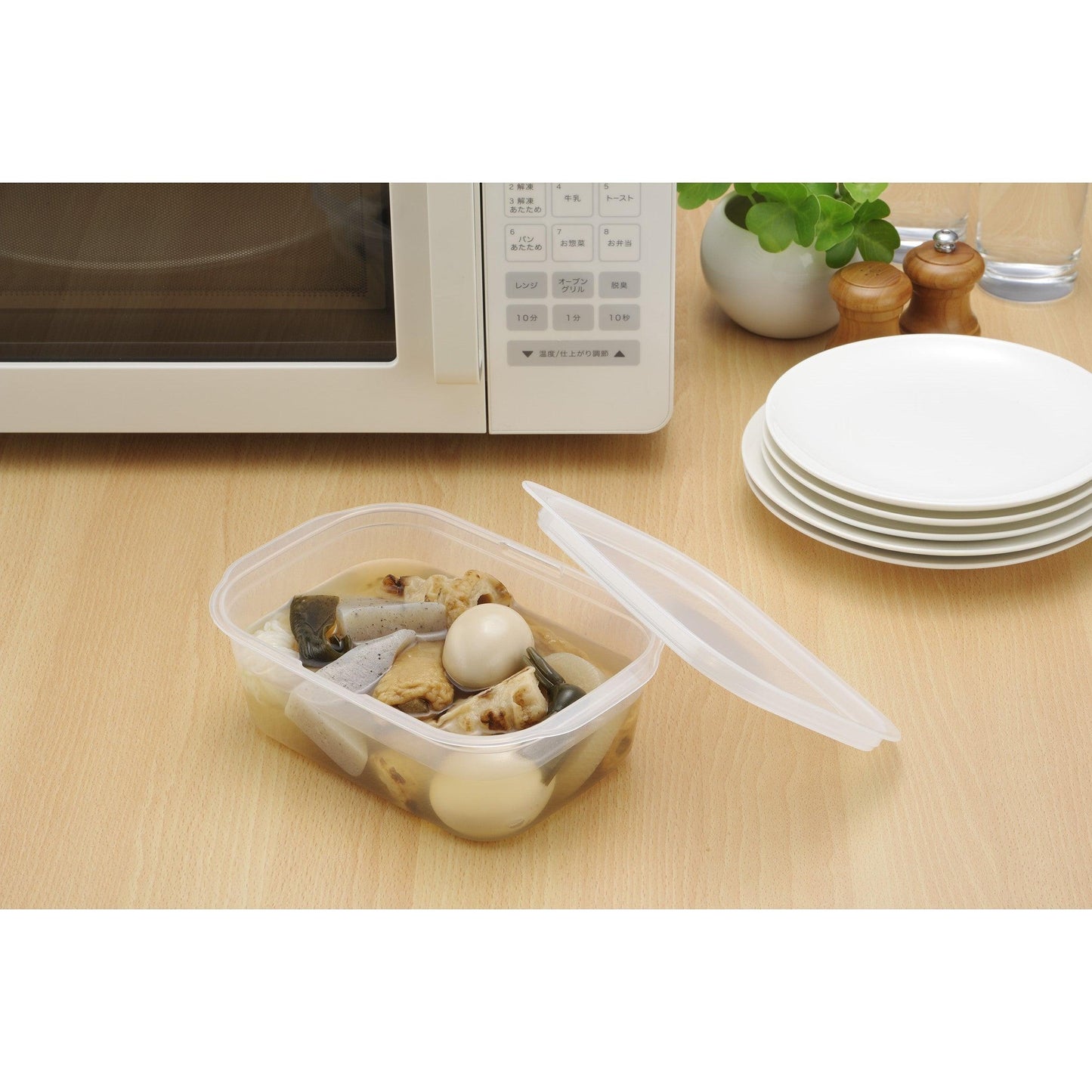 Food container (Rectangle / Clear white / 950ml) - ECI Online store│One dollar 100 yen shop