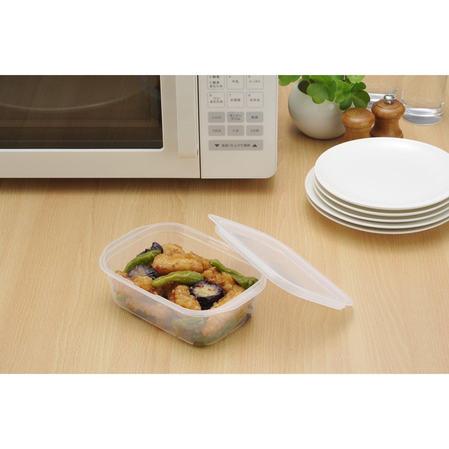 Food container (Square / 600ml / Clear White) - ECI Online store│One dollar 100 yen shop