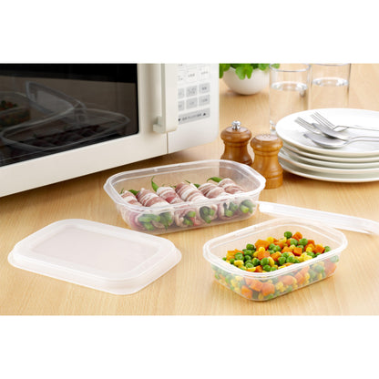 Food container (Shallow 550ml / 2P set / Clear White) - ECI Online store│One dollar 100 yen shop