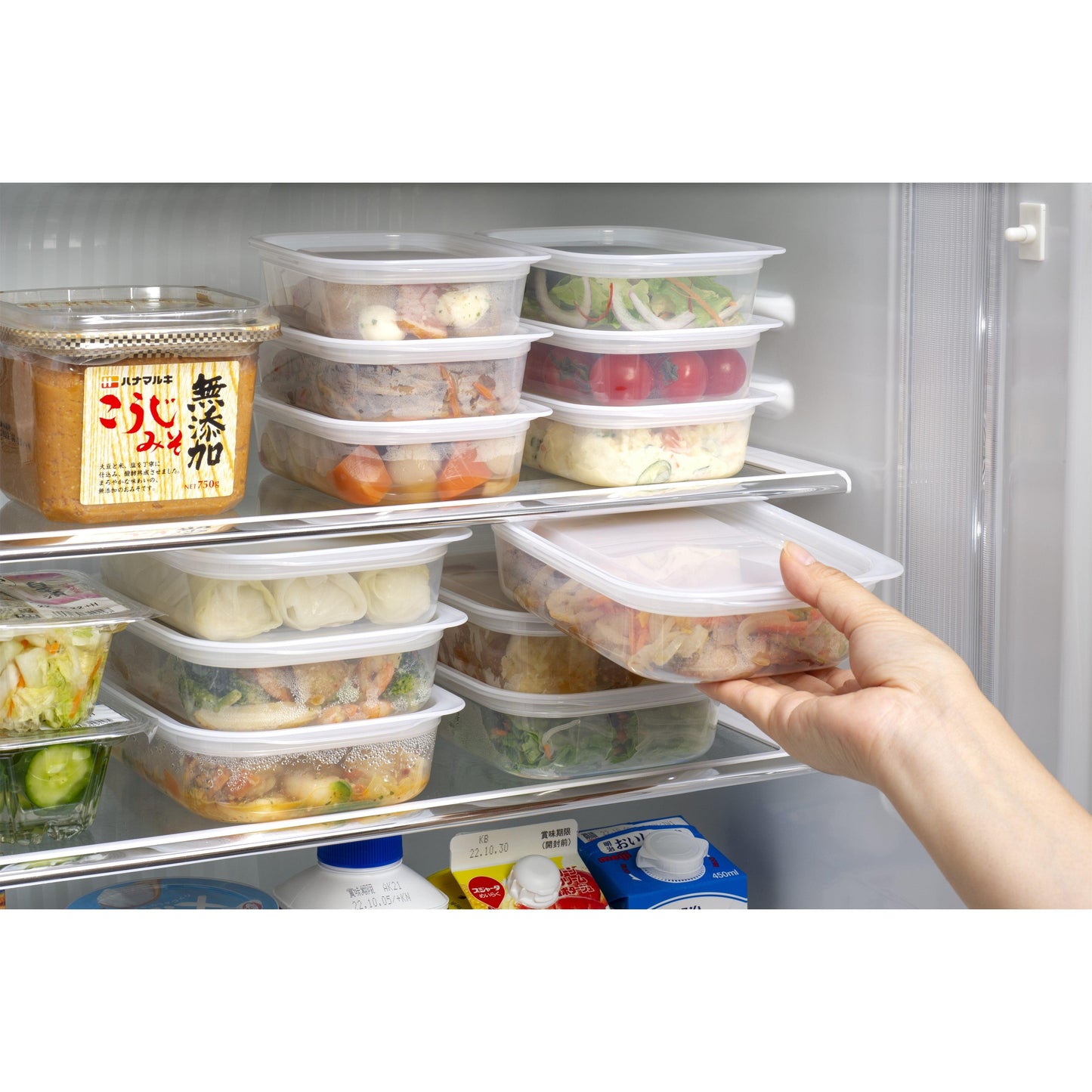 Food container (Shallow 550ml / 2P set / Clear White) - ECI Online store│One dollar 100 yen shop