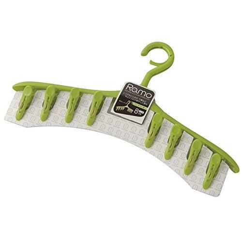 Hanger (With 8 Clips / Green) - ECI Online store│One dollar 100 yen shop