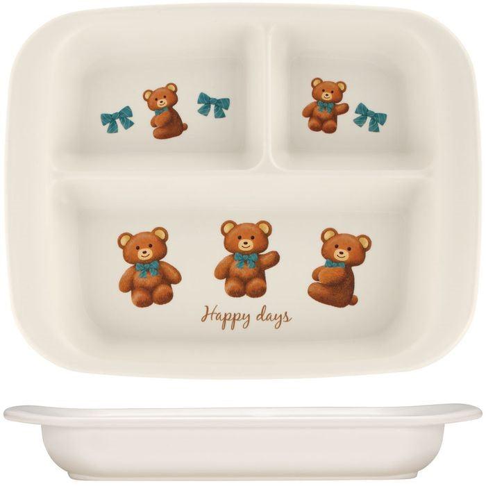 Lunch plate(Plastic / Plush bear / for baby) - ECI Online store│One dollar 100 yen shop