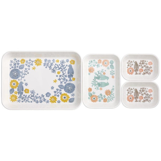 Tray ( Melamine / Flower and Birds / S size)