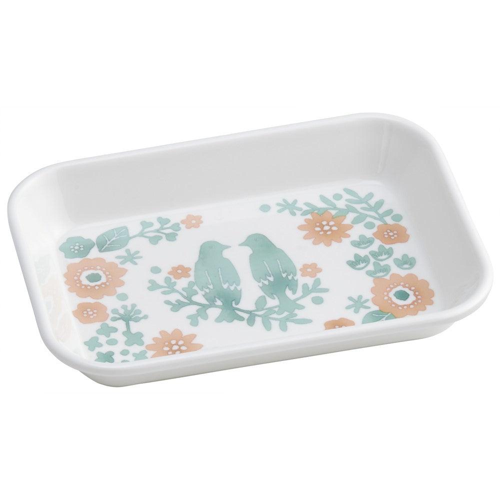 Tray ( Melamine / Flower and Birds / M size)